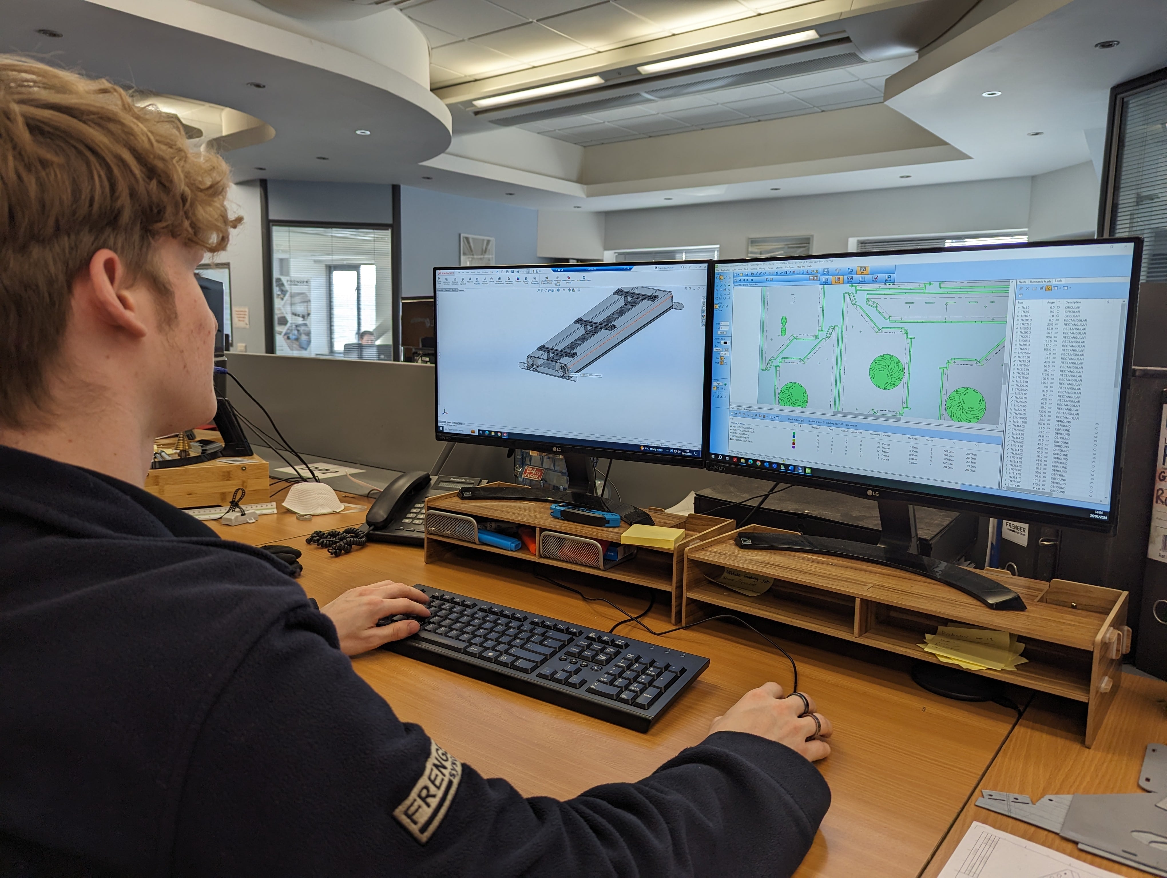 A FTF Group Office Worker Designing a custom chilled beam model for a customer