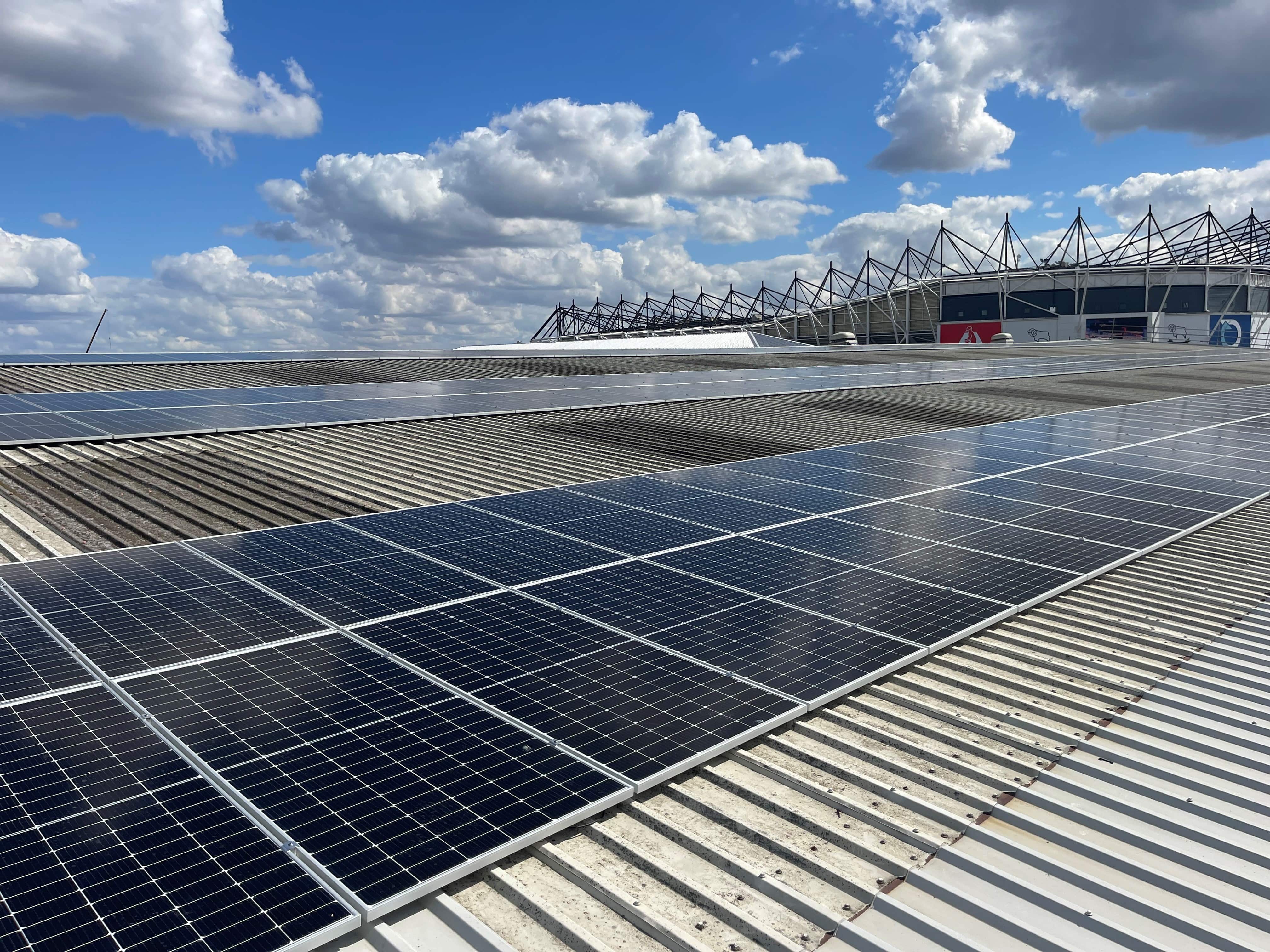 A solar panel on top of the FTF Group Systems UK Office